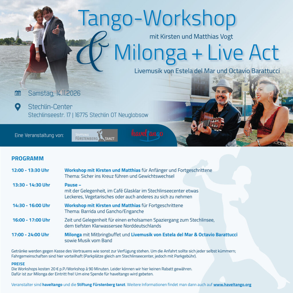 Workshops und Milonga mit Livemusik