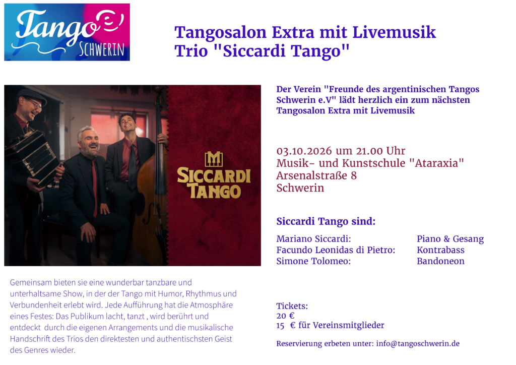 Tangosalon Extra mit „SICCARDI Tango“