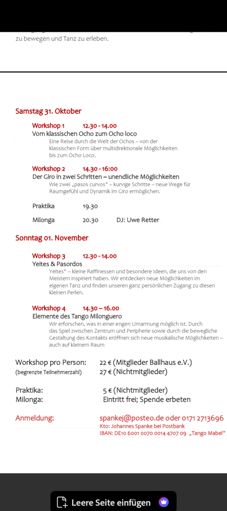 Tangowochenende mit Mabel Riveiro